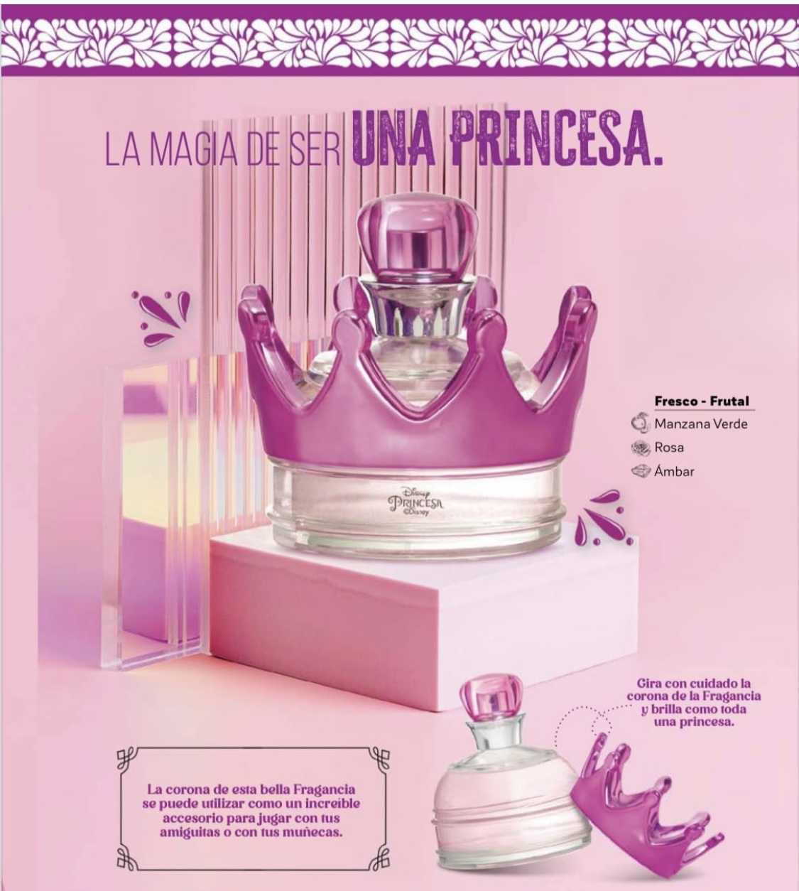 PRINCESAS DISNEY PERFUME FRAGANCIA INFANTIL EN HERMOSO ENVASE CON