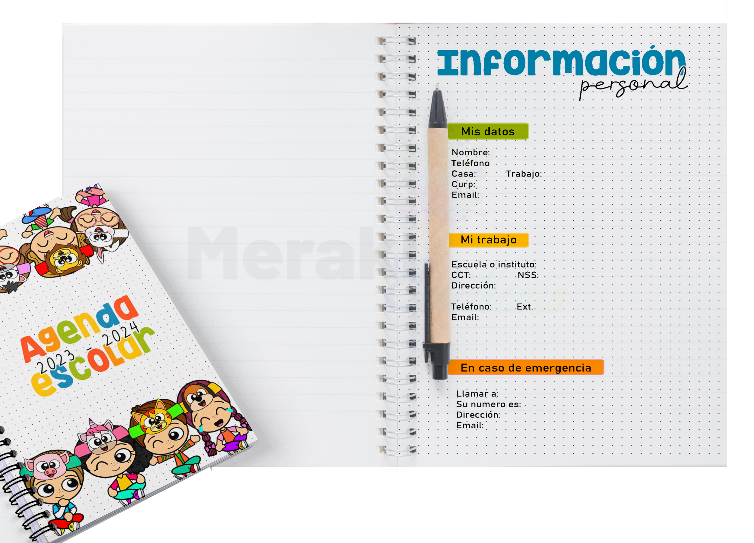 Agenda Escolar Docente Kids 01 Agenda Maestros 2024 - 2025