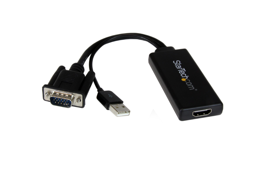 Adaptador VGA a HDMI con audio y alimentación USB