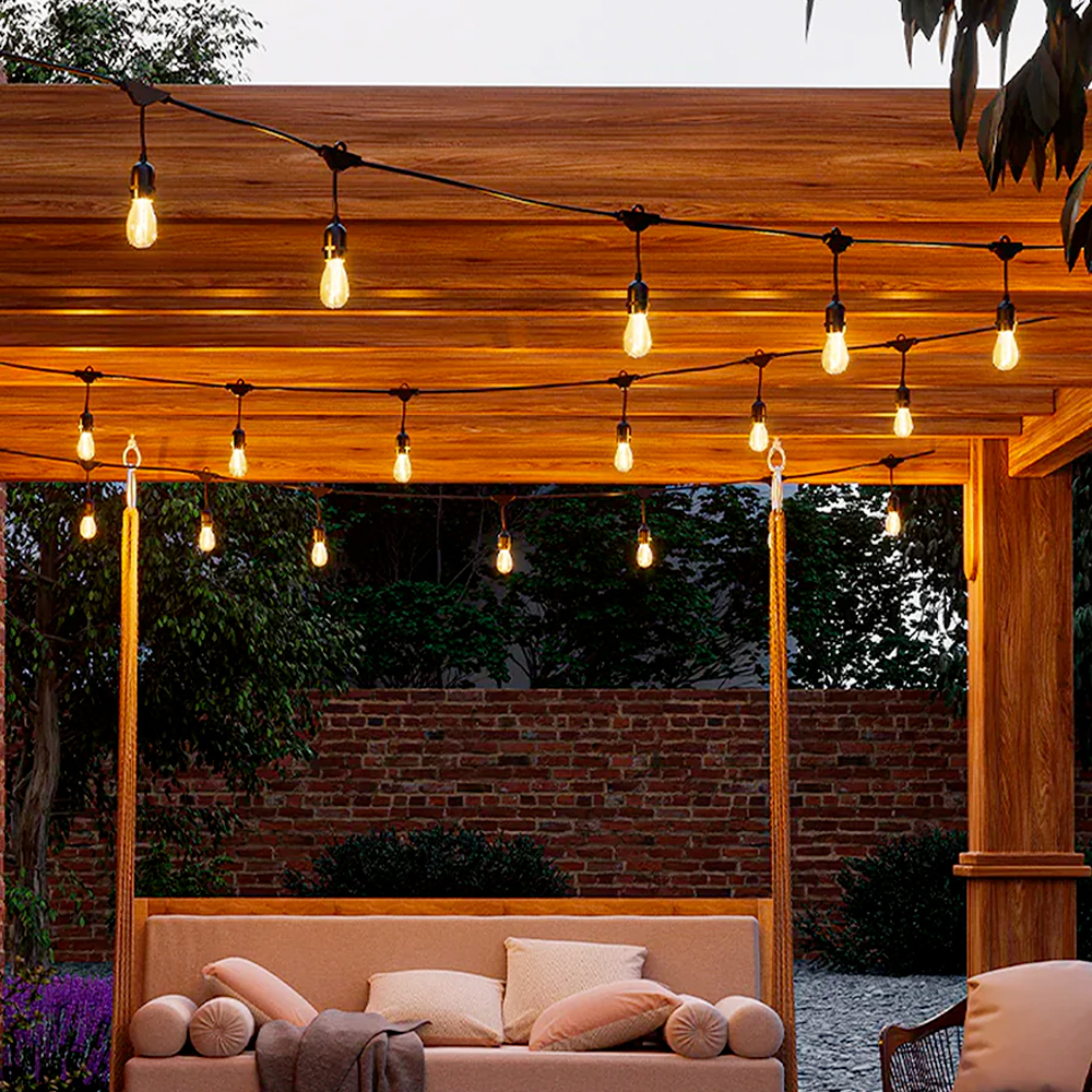 ICON Guirnalda Vintage Luces Para Exterior 15 Focos 14.6 Metros