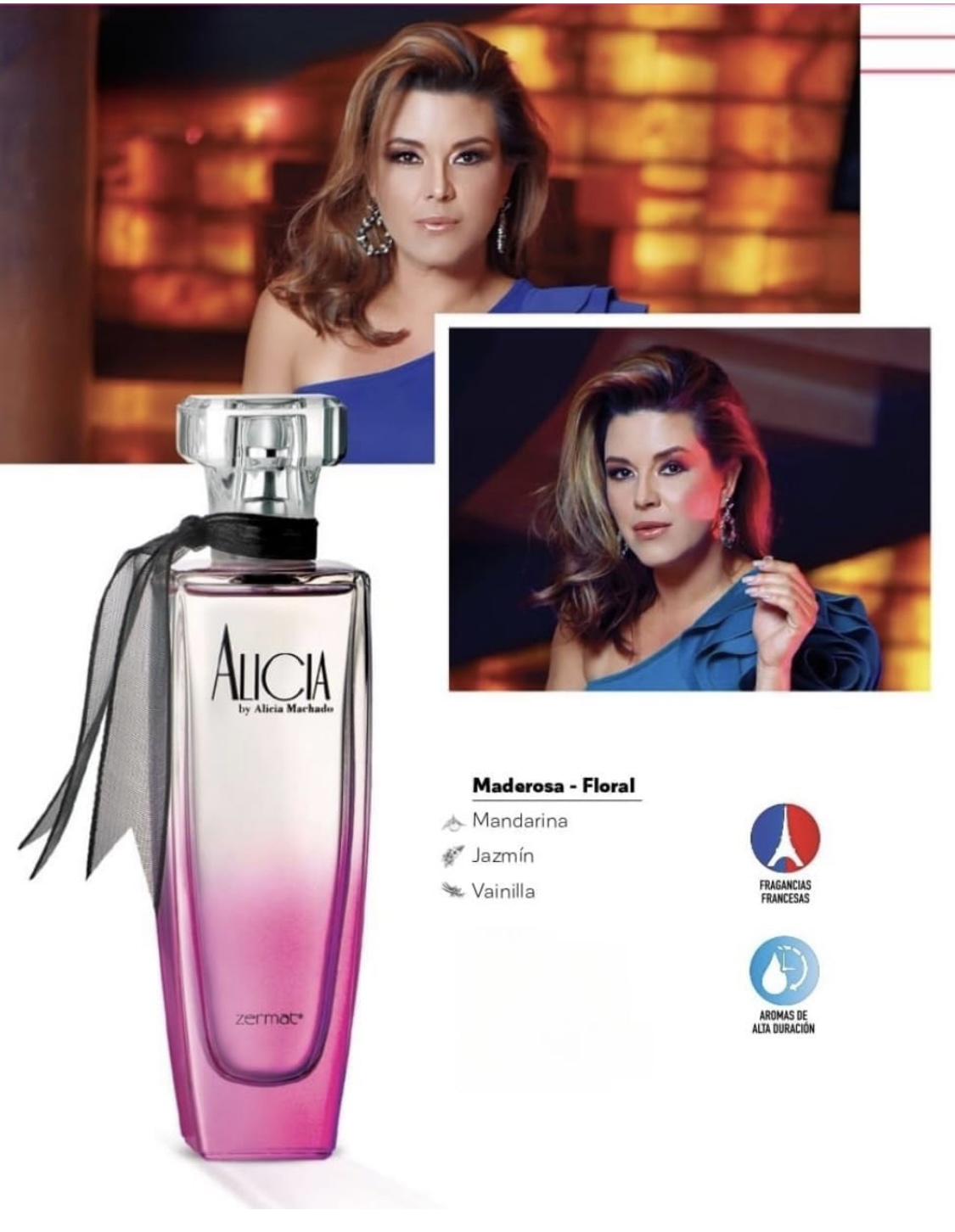 ALICIA PERFUME PARA MUJER DAMA ALICIA MACHADO EAU DE PARFUM 100ml AROMA DE ALTA DURACIÓN