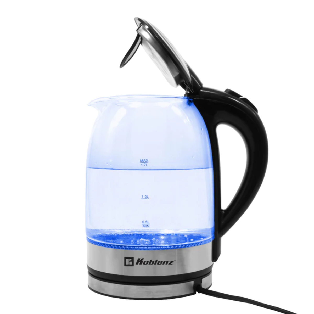 TETERA ELÉCTRICA KOBLENZ TEKM-1500 IN JARRA DE VIDRIO 1.7 LTS NEGRO ENDY2