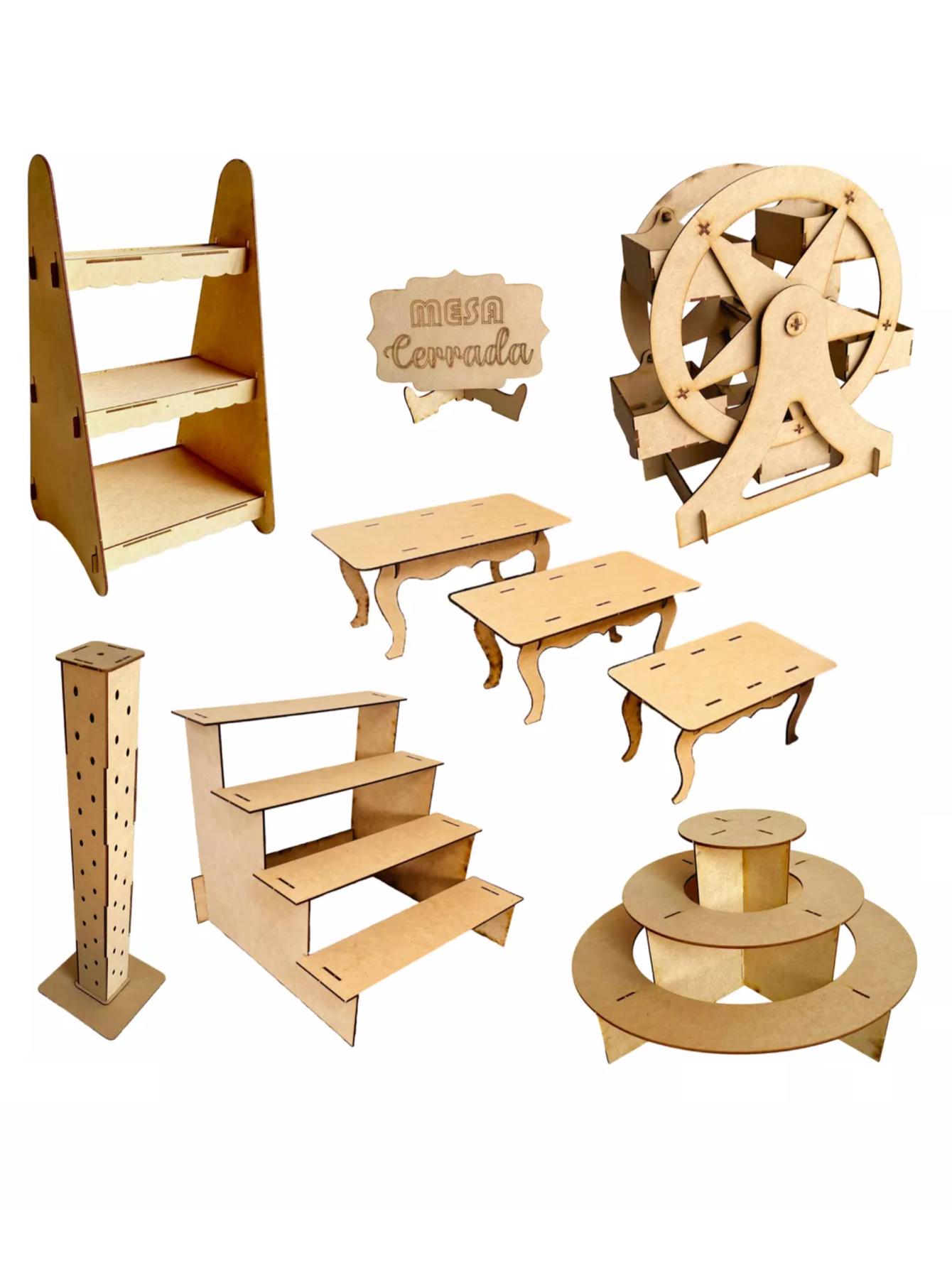 Candy Bar 9 Piezas Mesa De Dulces con Rueda Fortuna