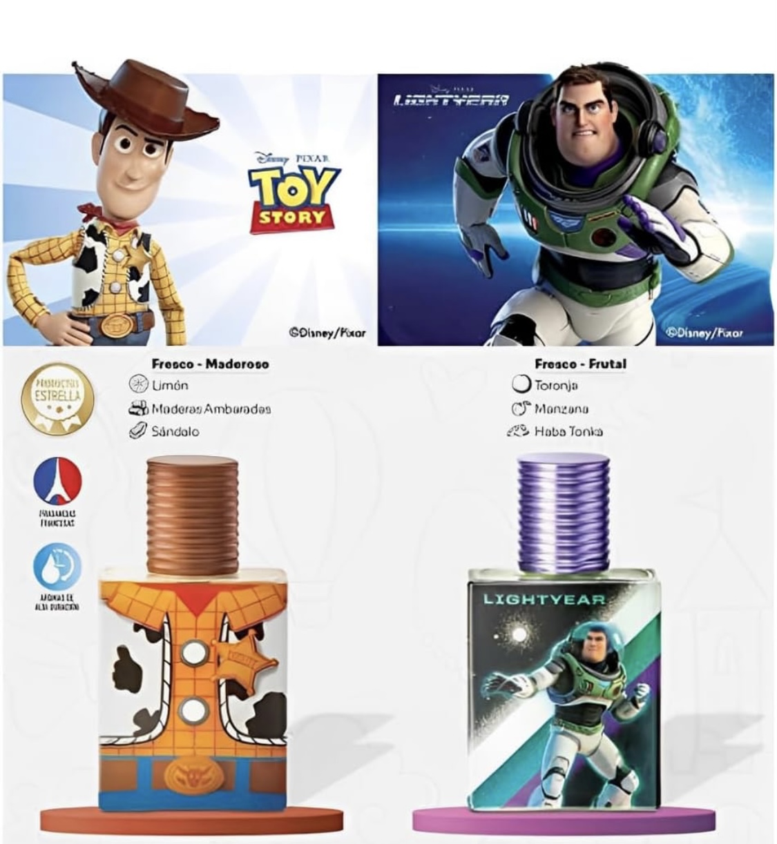 FRAGANCIA INFANTIL BUZZ LIGHTYEAR/TOY STORY WOODY SET DE 2 FRAGANCIAS/PERFUMES PARA NIÑOS