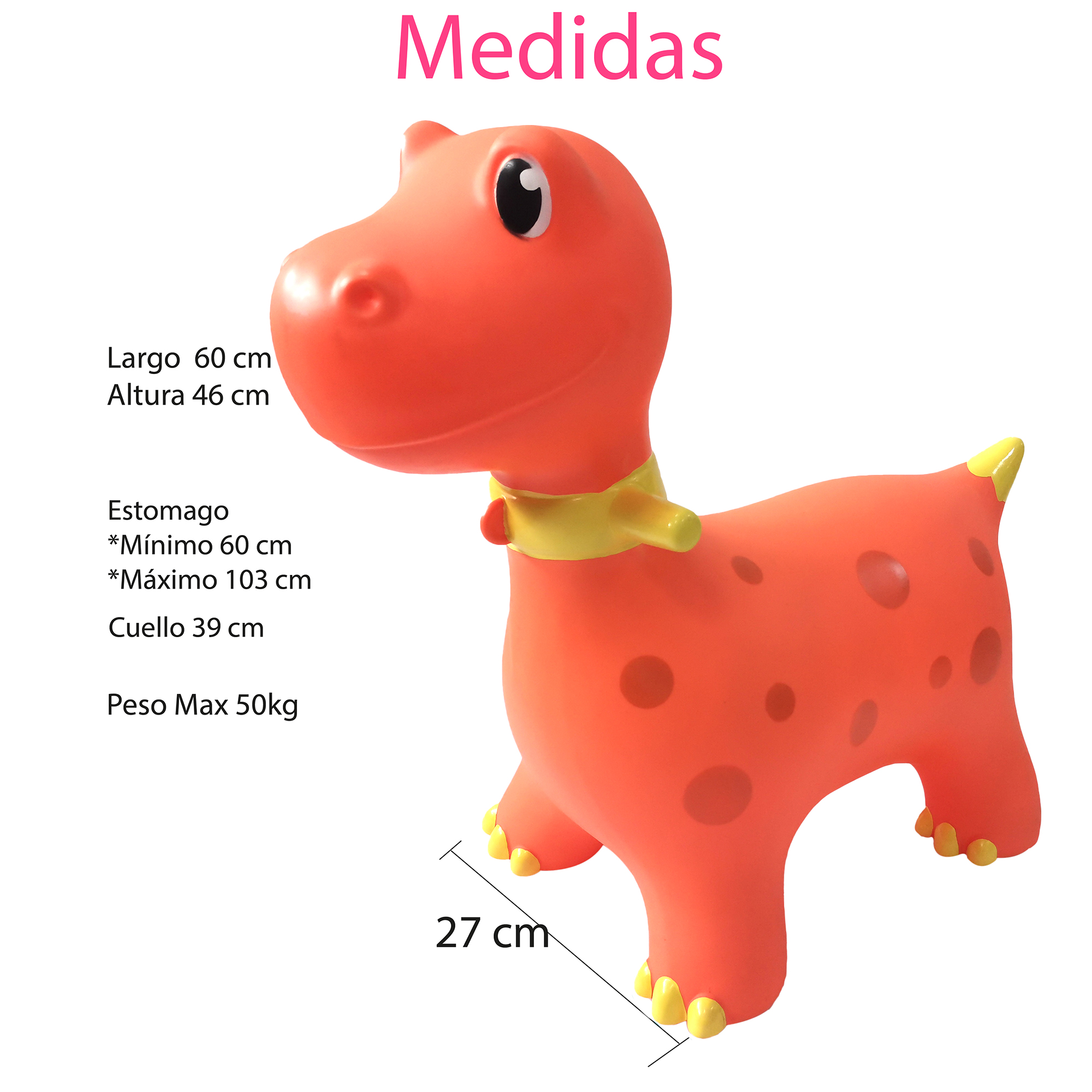 Montable Inflable Brincolin Ecobaby Original Dinosaurio Naranja