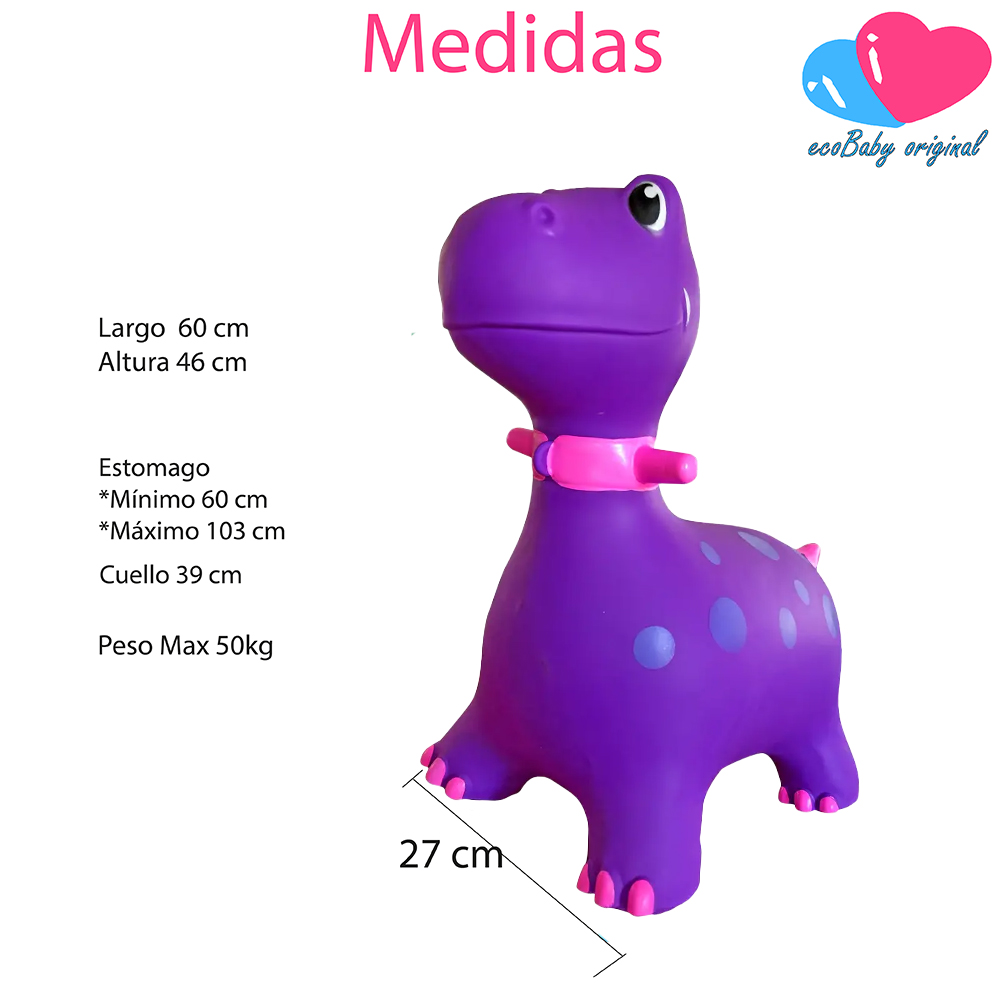 Montable Inflable Brincolin Ecobaby Original Dinosaurio Violeta.