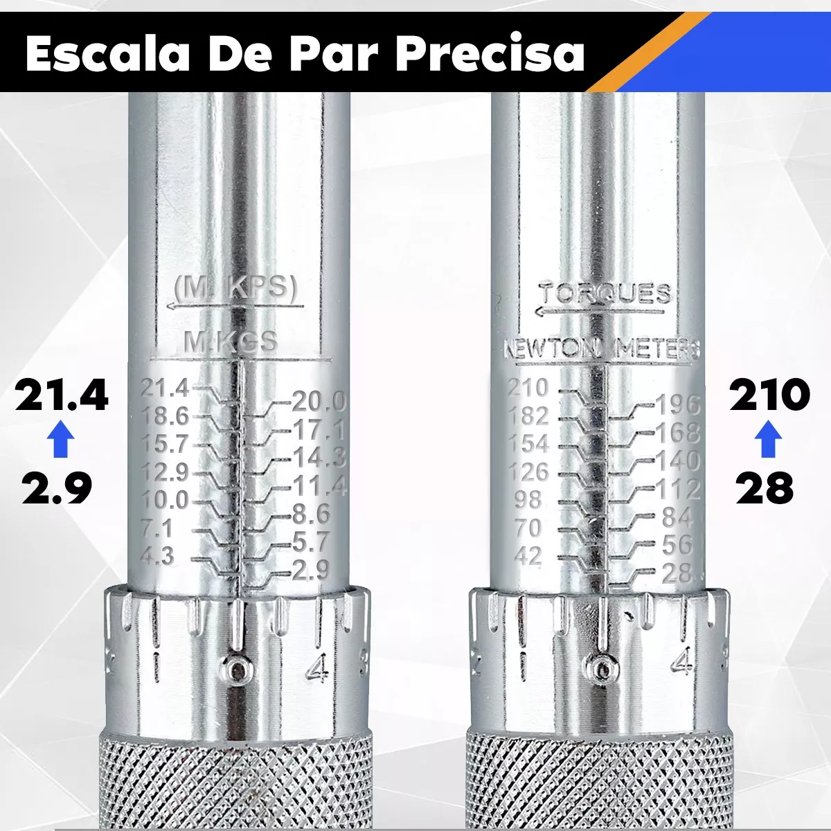 Torquímetro 1/2'' Llave Dinamométrica Ajustable 28-210 N.m