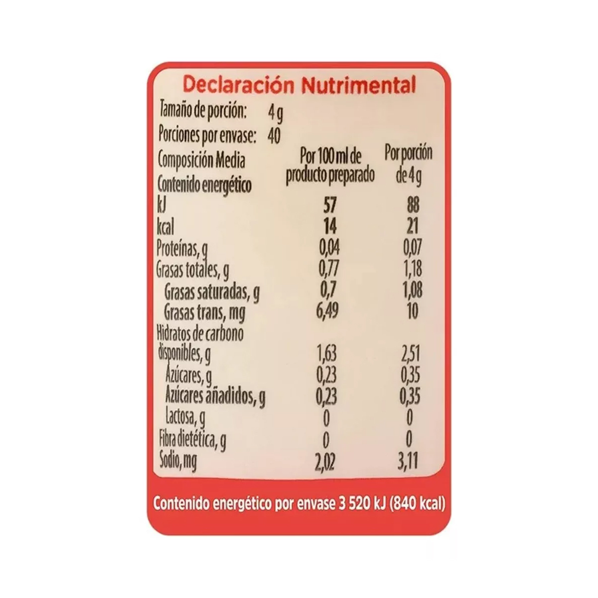 Sustituto de Crema Coffe Mate en Polvo 6 Piezas de 160 g c/u