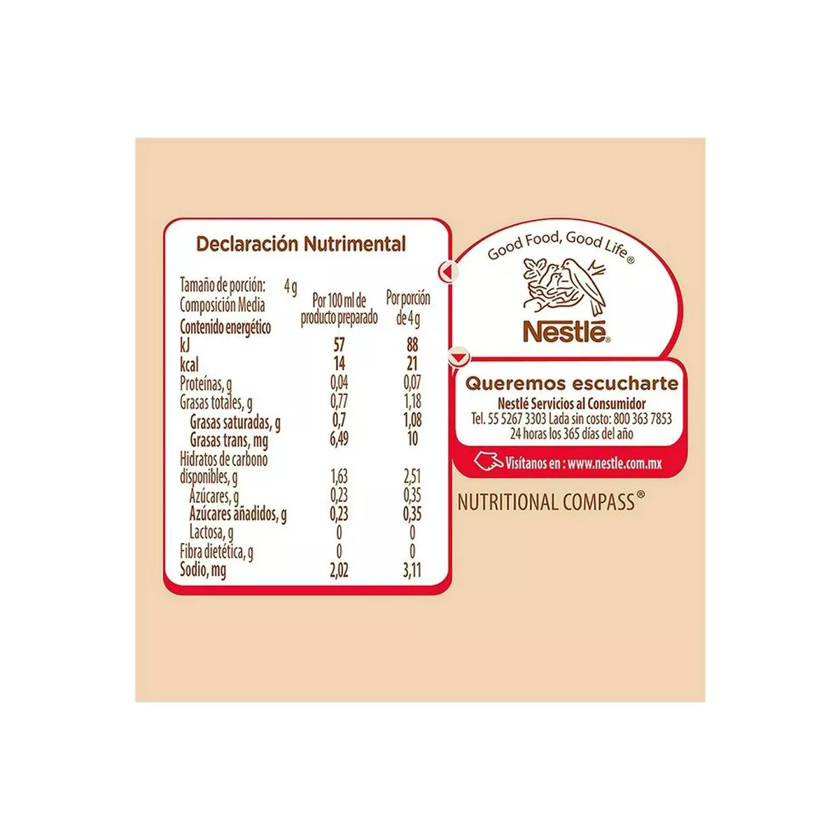 Sustituto de Crema Coffee Mate en Polvo 1.2 Kg