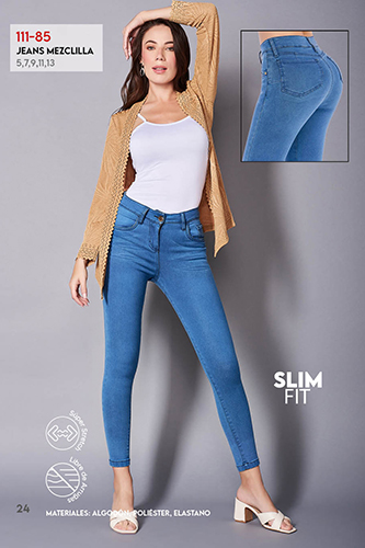 Jeans Skinny Tiro Alto Tela Stretch con Fit Perfecto