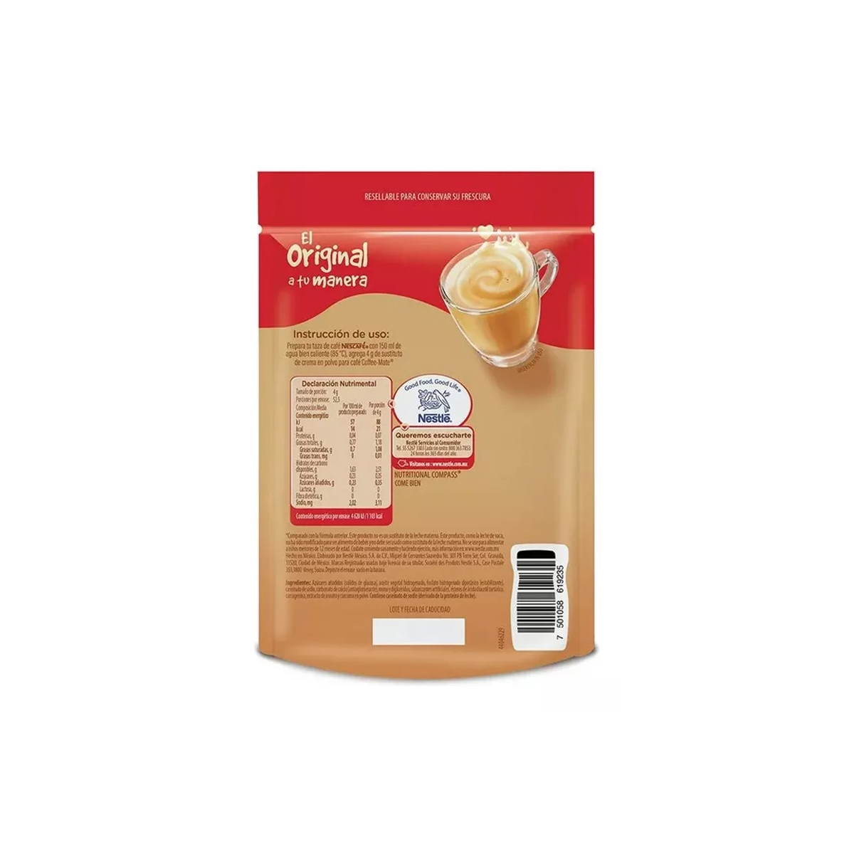 Sustituto de Crema Coffe Mate en Polvo 6 Piezas de 210 g c/u