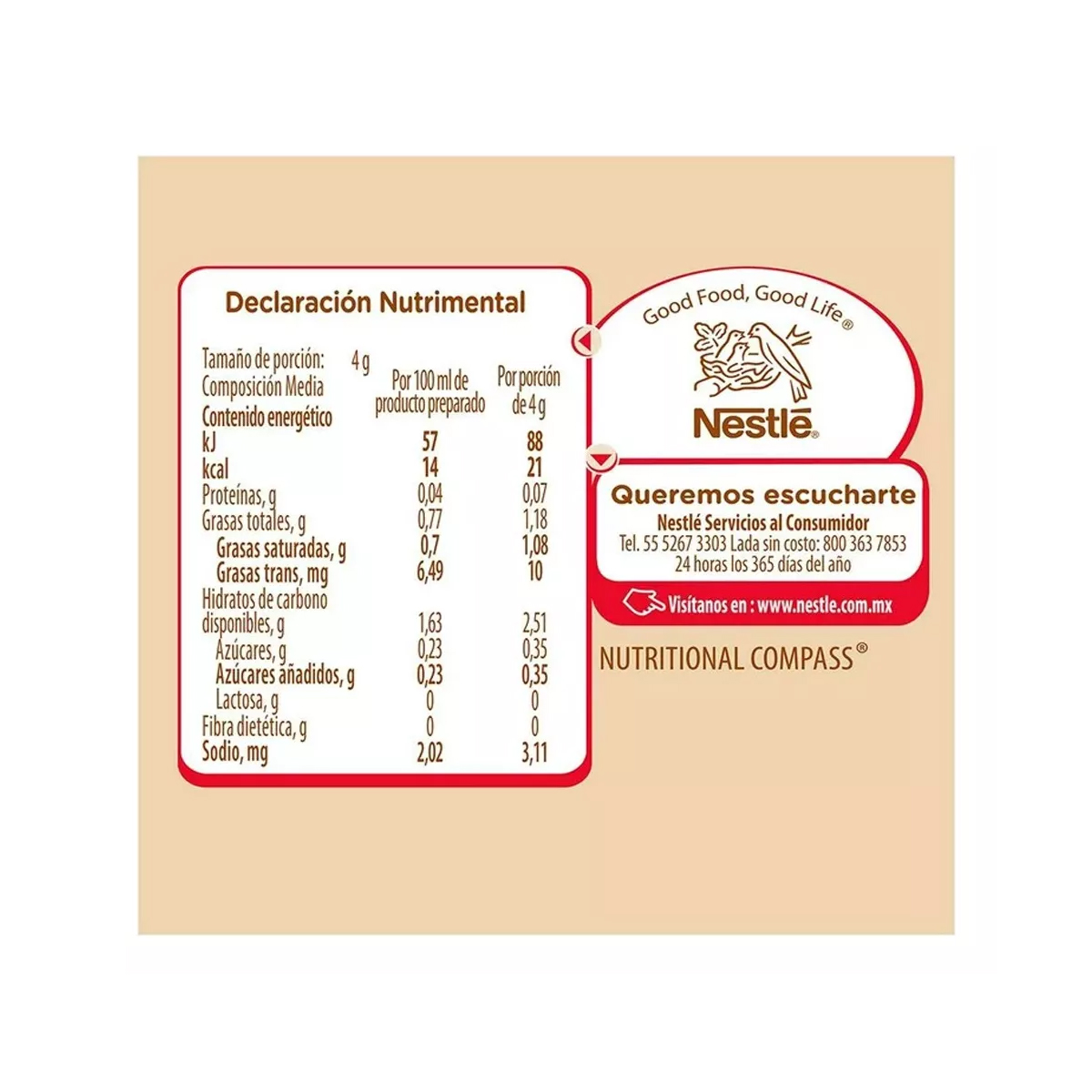 Sustituto de Crema Coffe Mate en Polvo 6 Piezas de 210 g c/u