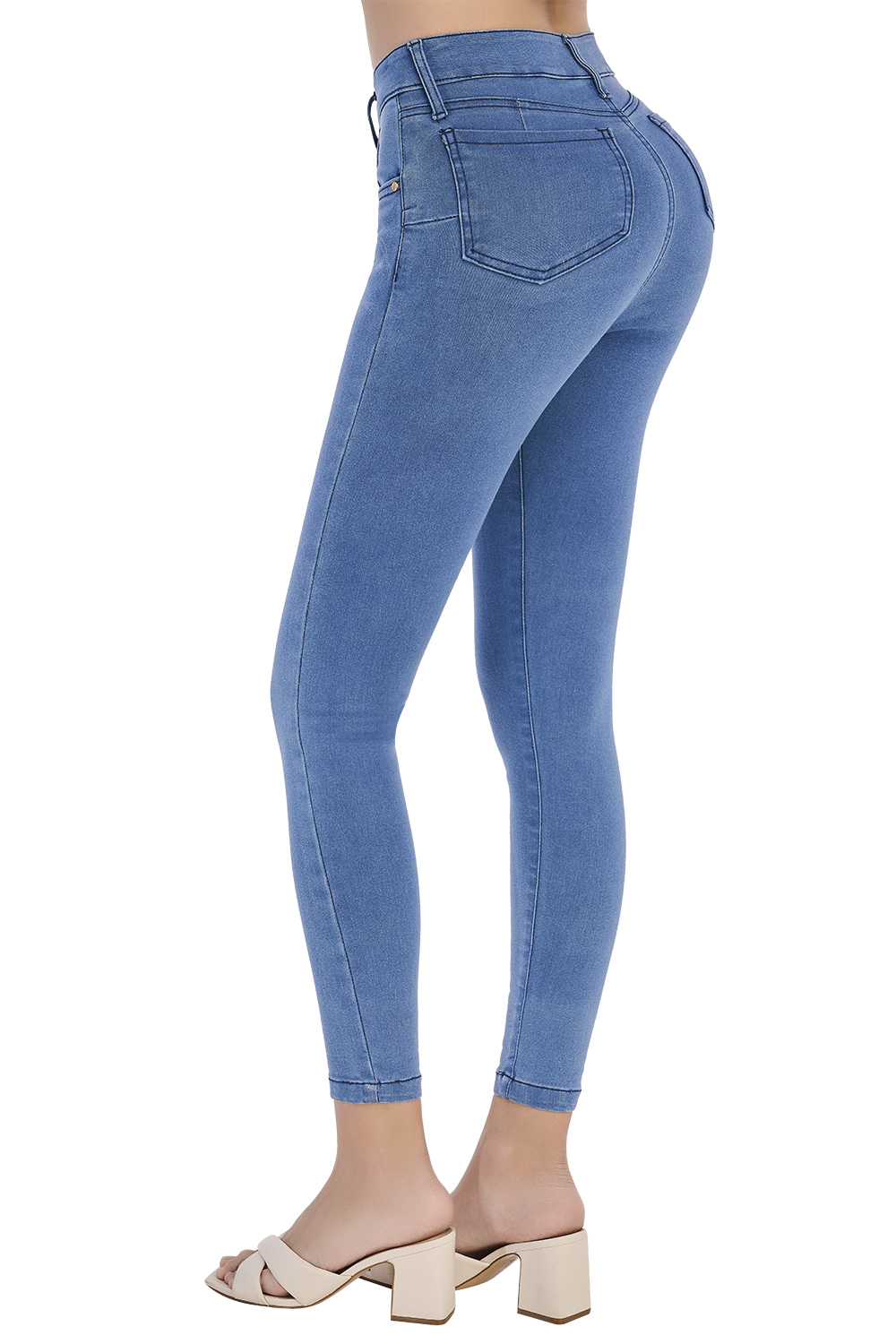 Jeans Skinny Tiro Alto Tela Stretch con Fit Perfecto