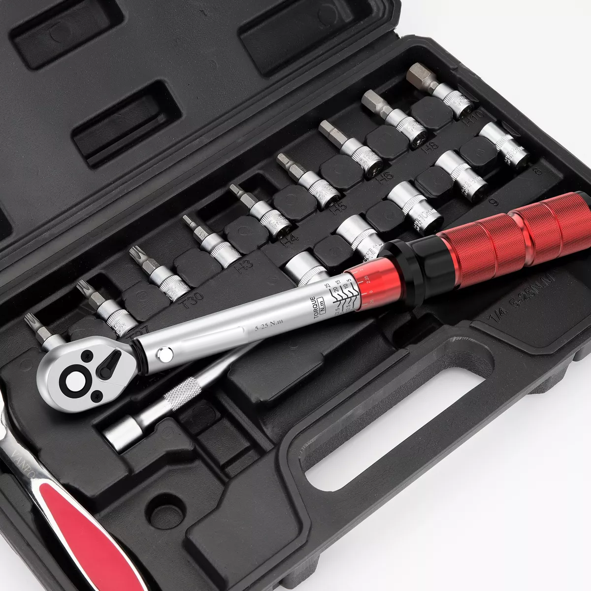 Set Llaves Dinamométrica 1/4 5-25nm Llave De Torque