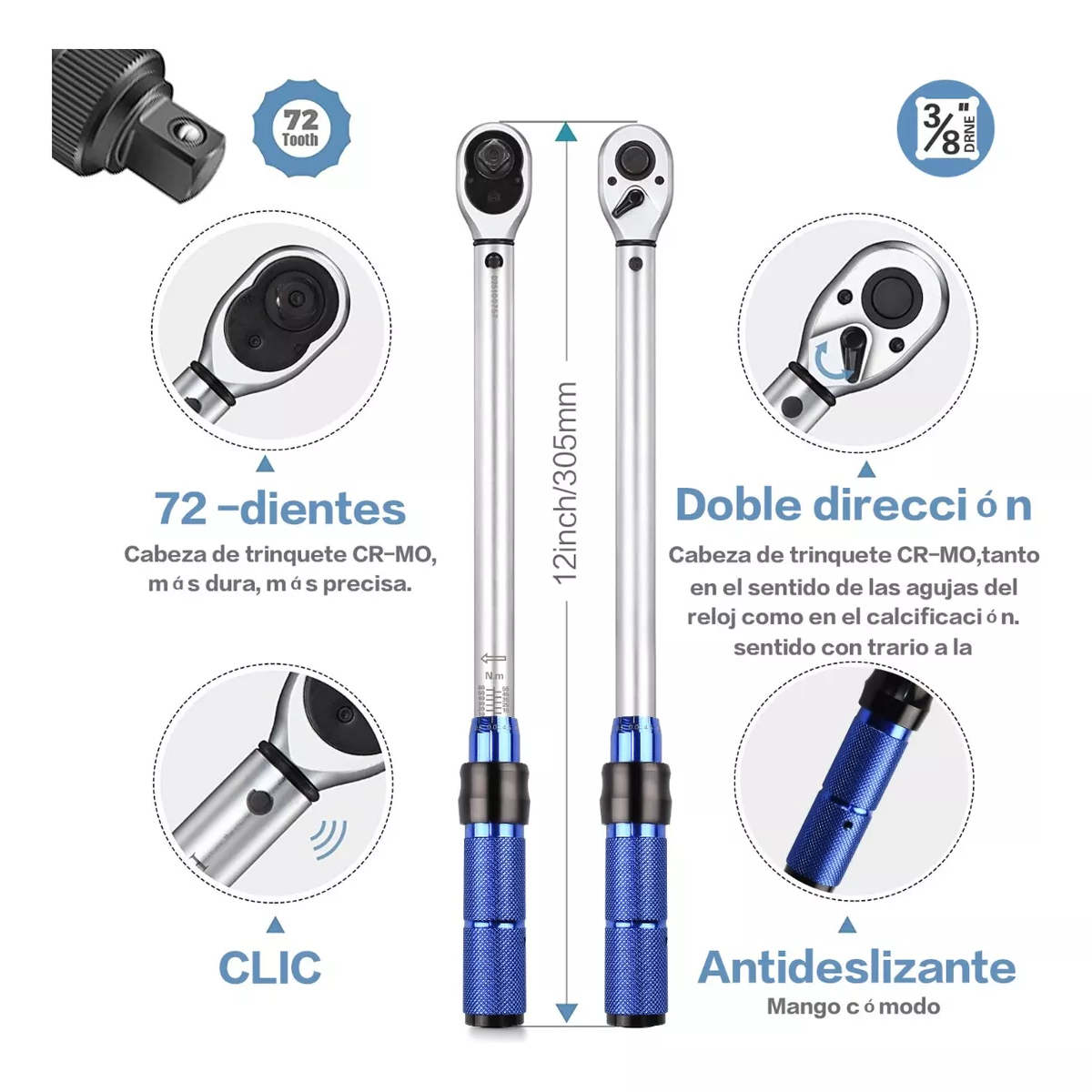Llave Dinamométrica 3/8 Llave De Torque