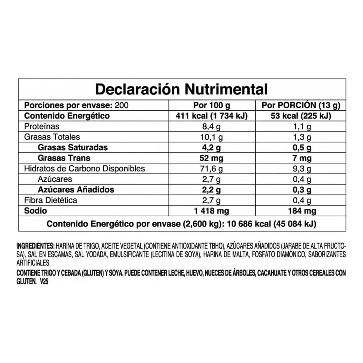 Saladitas Gamesa con 200 Piezas de 13 gramos c/u
