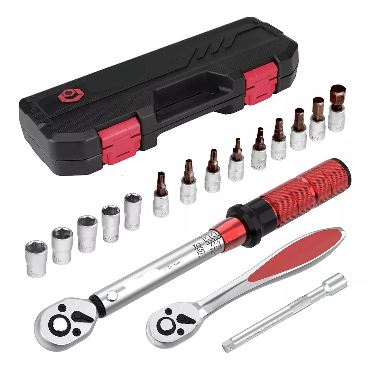 Set Llaves Dinamométrica 1/4 5-25nm Llave De Torque