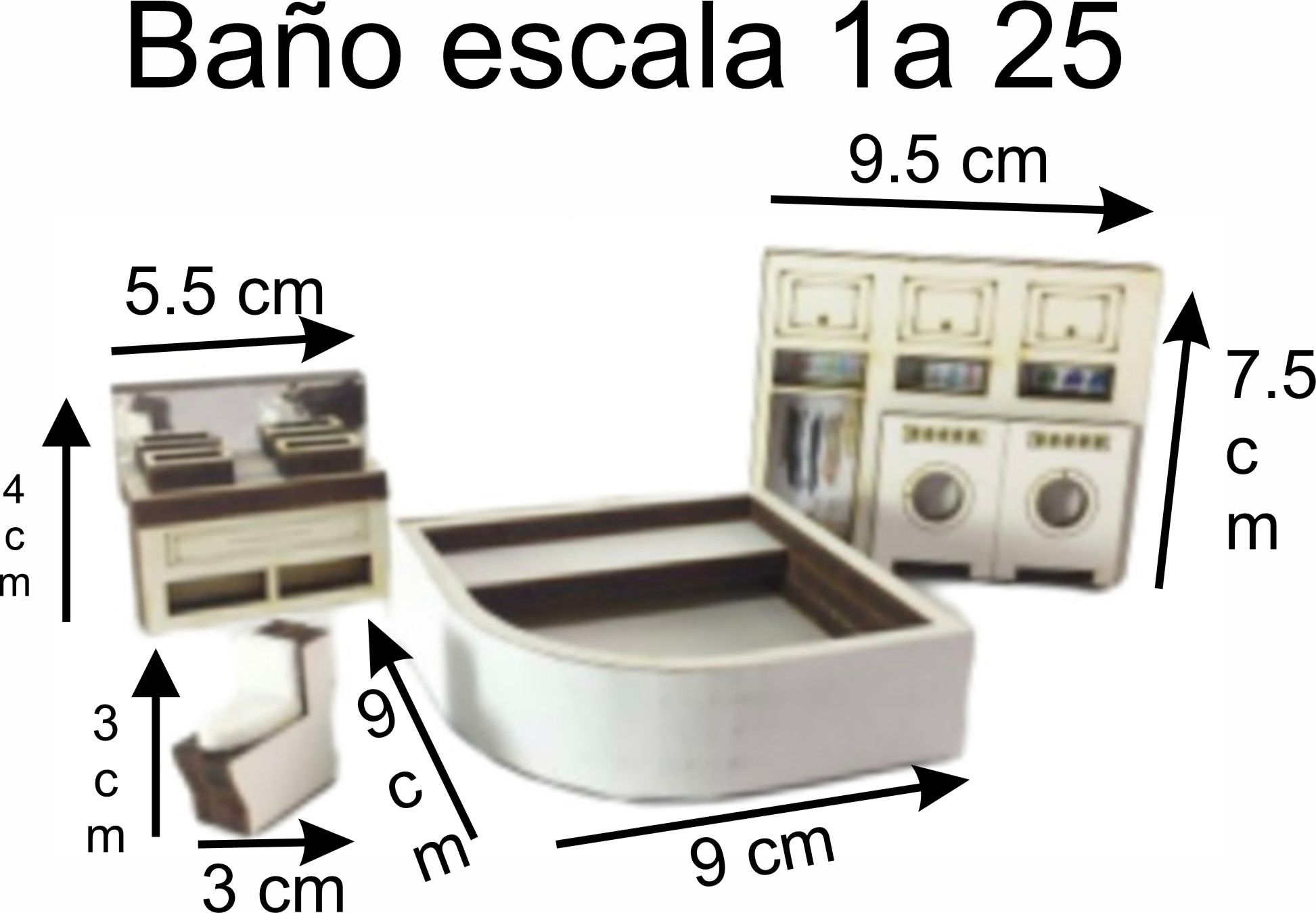 Muebles a escala 1 a 25, set completo para amueblar casa, maqueta, diorama, tarea..