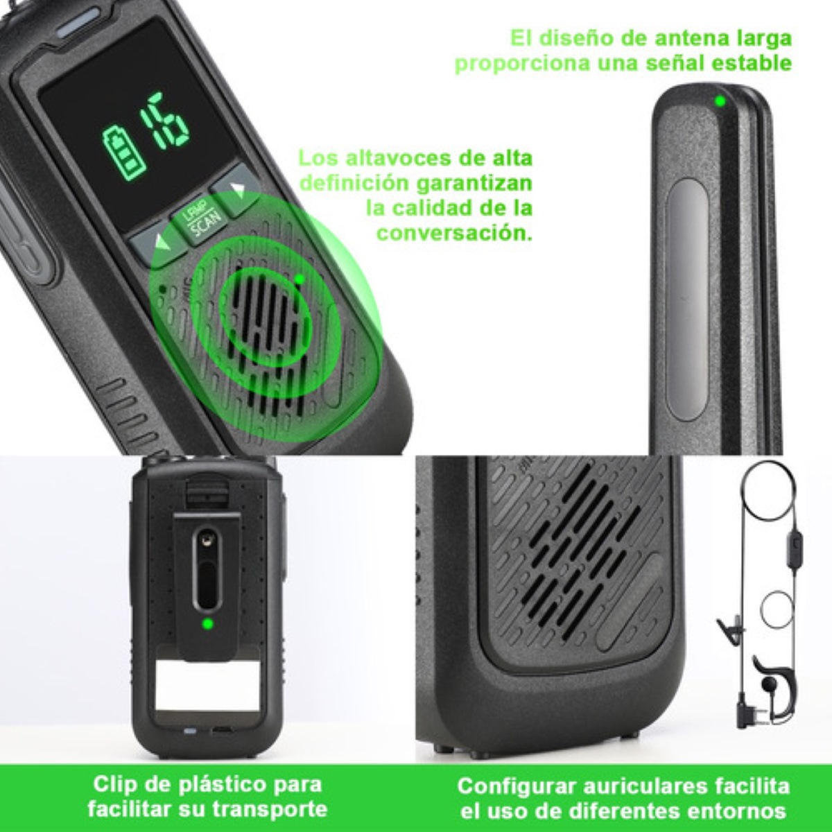 Walkie Talkie Radios Comunicación Recargable 5km 2pcs