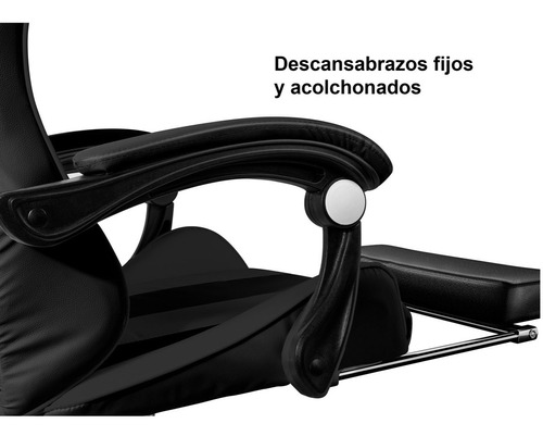 Silla De Oficina Ejecutiva Reclinable Ergonomica Reposapiés Color Negro