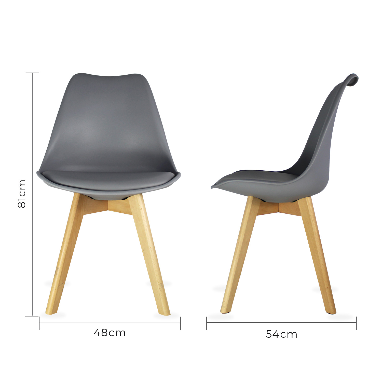 Set 2 Sillas Eames Hogar Frankfurt Gris Mundo In.