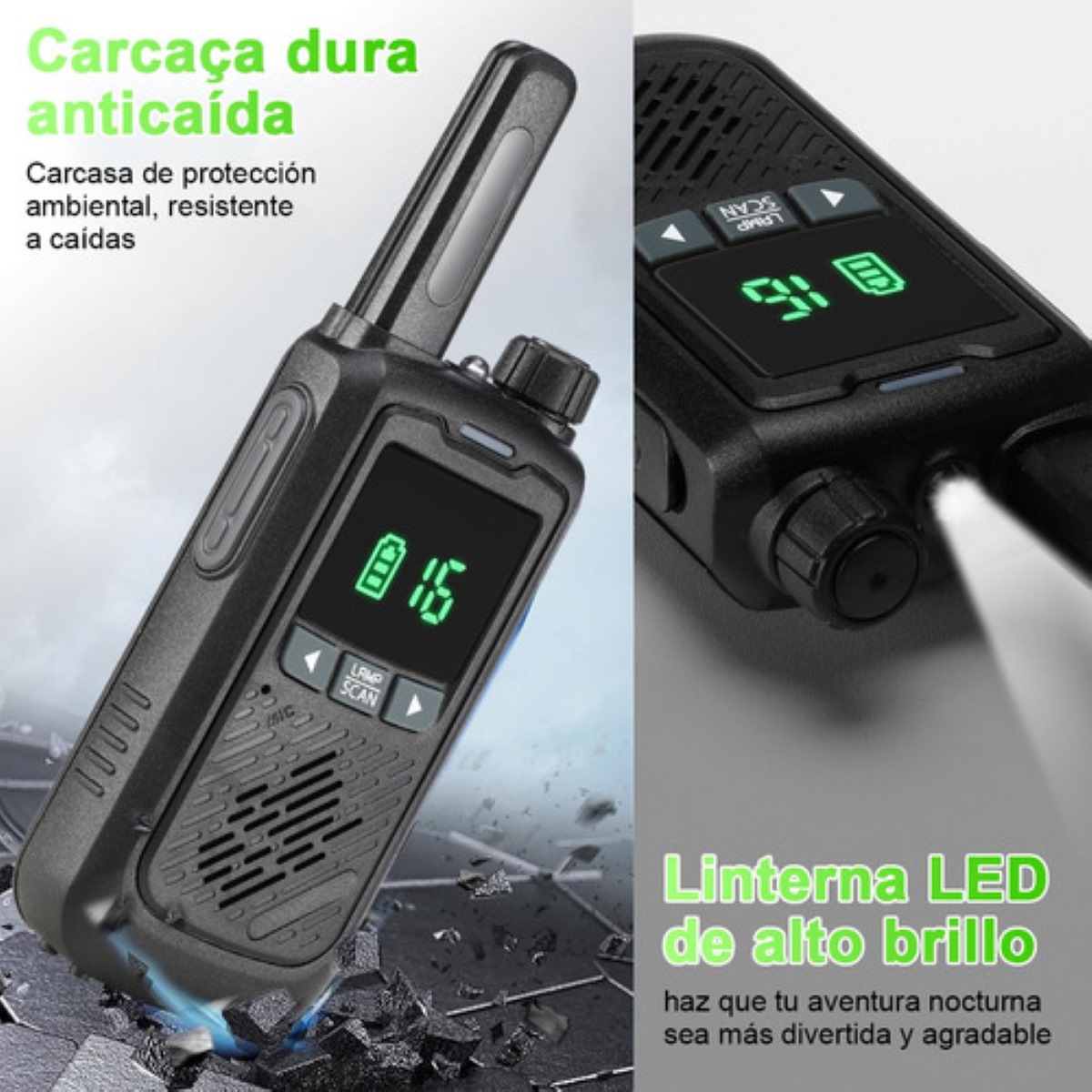 Walkie Talkie Radios Comunicación Recargable 5km 2pcs