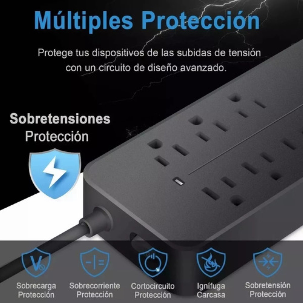 Multicontactos Electricos Usb Premium Regleta 8+3+1accesorio