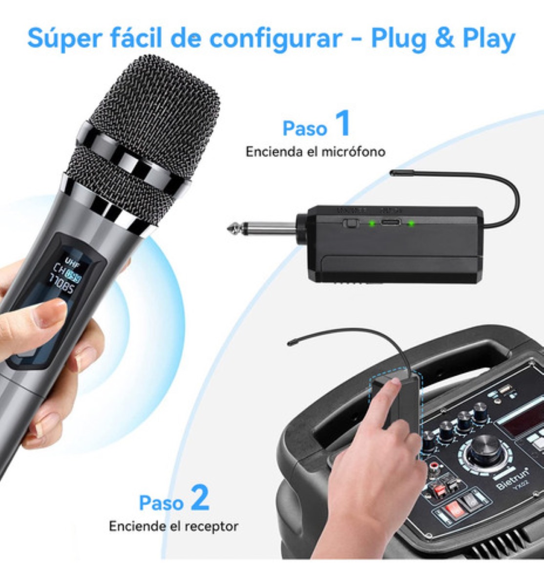 Micrófono Inalámbrico Profesional Karaoke Dinámico 2 Piezas