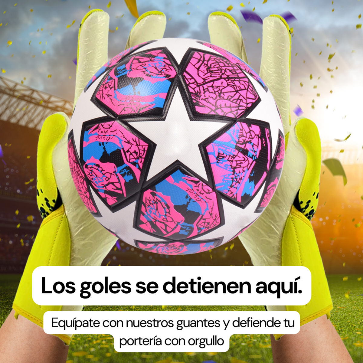 Guantes De Portero Futbol Profesional Antidesliz Respirable Amarillos Blanco Talla #9 para adultos.