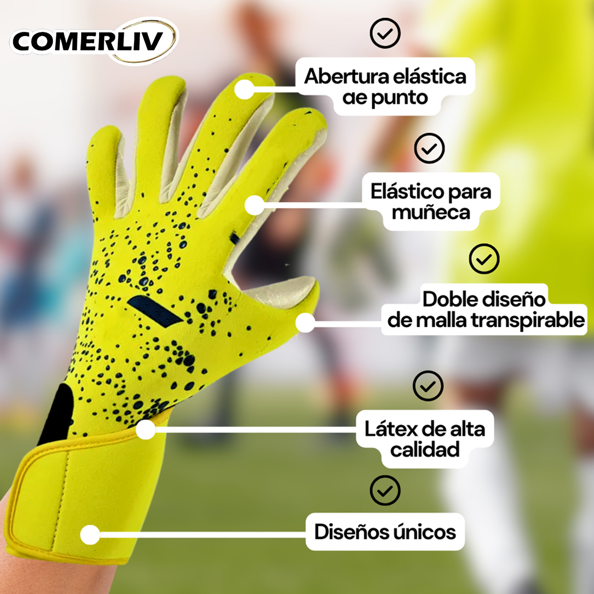 Guantes De Portero Futbol Profesional Antidesliz Respirable Amarillos Blanco Talla #9 para adultos.