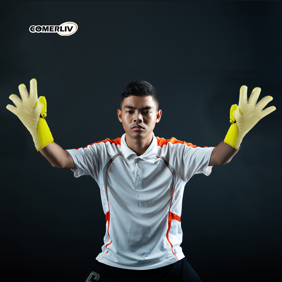 Guantes De Portero Futbol Profesional Antidesliz Respirable Amarillos Blanco Talla #9 para adultos.