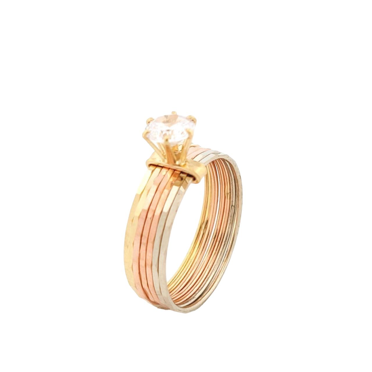 Anillo Semanario Oro 10 K Florentino + Obsequio.