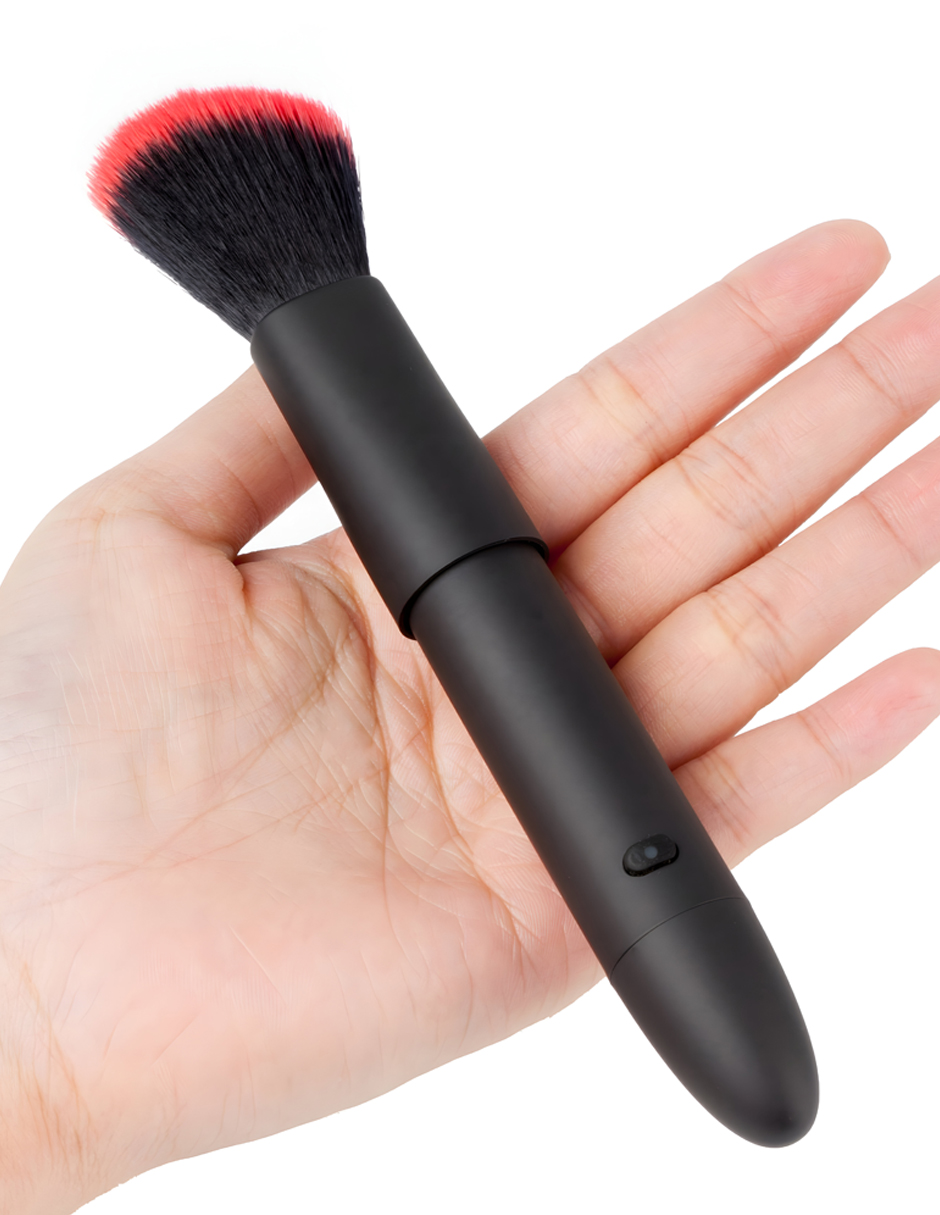 Brocha Para Maquillaje Vibrador Con 10 Patrones de Vibración Lusty Color Negro Mate