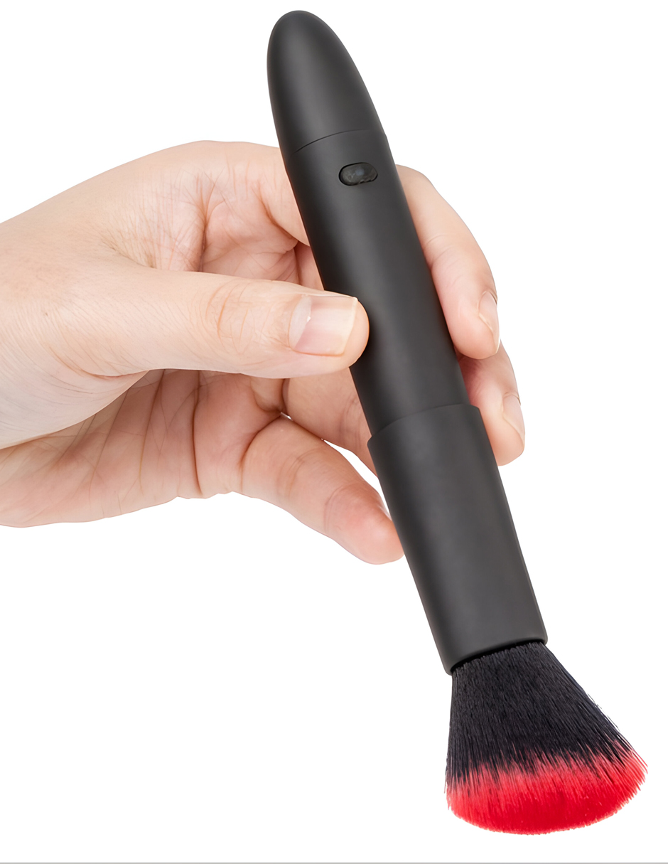 Brocha Para Maquillaje Vibrador Con 10 Patrones de Vibración Lusty Color Negro Mate