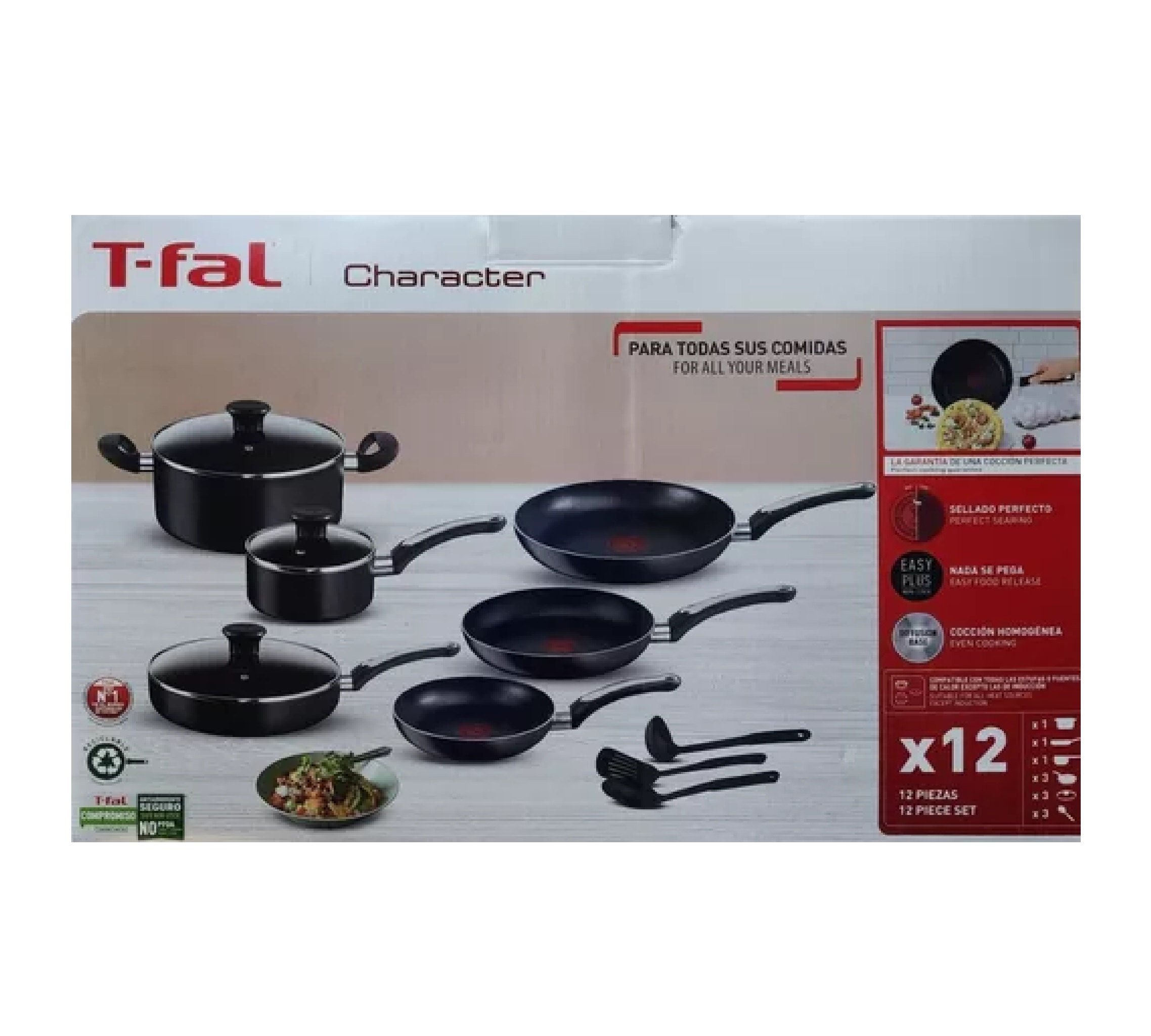 Bateria De Cocina T-fal Character De 12pz Excelent B182sc84