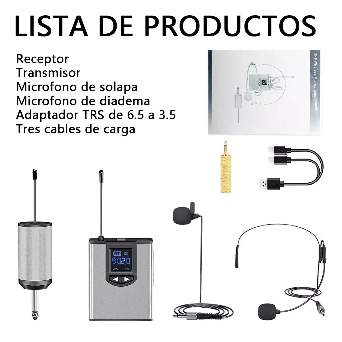 Micrófono Inalámbrico Uhf De 25 Canales Diadema Portátil