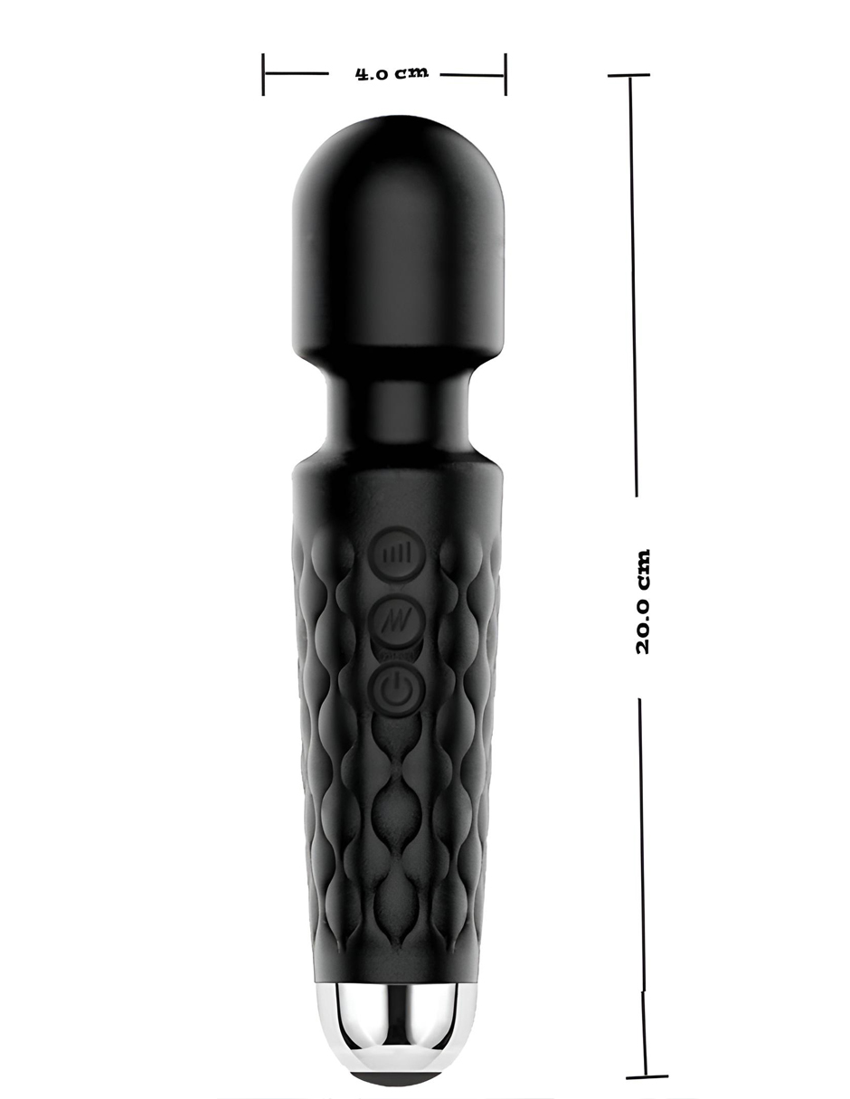 ANDY Vibrador Masajeador Personal de Mano - Masajeador Muscular Eléctrico Inalámbrico Con Vibrador - Masajeador de Tejido Profundo Para Cuello, Espalda y Hombro - Bala Vibradora - Masaje de Varita Portátil Consolador Para Cuerpo Completo - Color Negro
