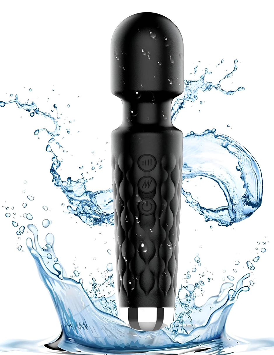 ANDY Vibrador Masajeador Personal de Mano - Masajeador Muscular Eléctrico Inalámbrico Con Vibrador - Masajeador de Tejido Profundo Para Cuello, Espalda y Hombro - Bala Vibradora - Masaje de Varita Portátil Consolador Para Cuerpo Completo - Color Negro