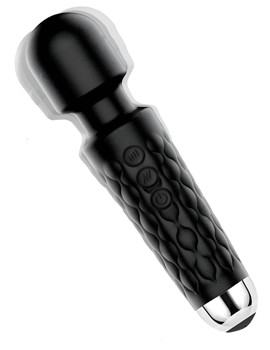 ANDY Vibrador Masajeador Personal de Mano - Masajeador Muscular Eléctrico Inalámbrico Con Vibrador - Masajeador de Tejido Profundo Para Cuello, Espalda y Hombro - Bala Vibradora - Masaje de Varita Portátil Consolador Para Cuerpo Completo - Color Negro