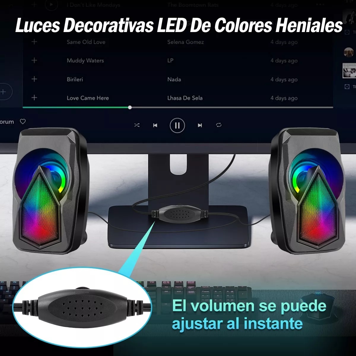Altavoces Para Ordenador Multimedia Portátiles Subwoofer Rgb