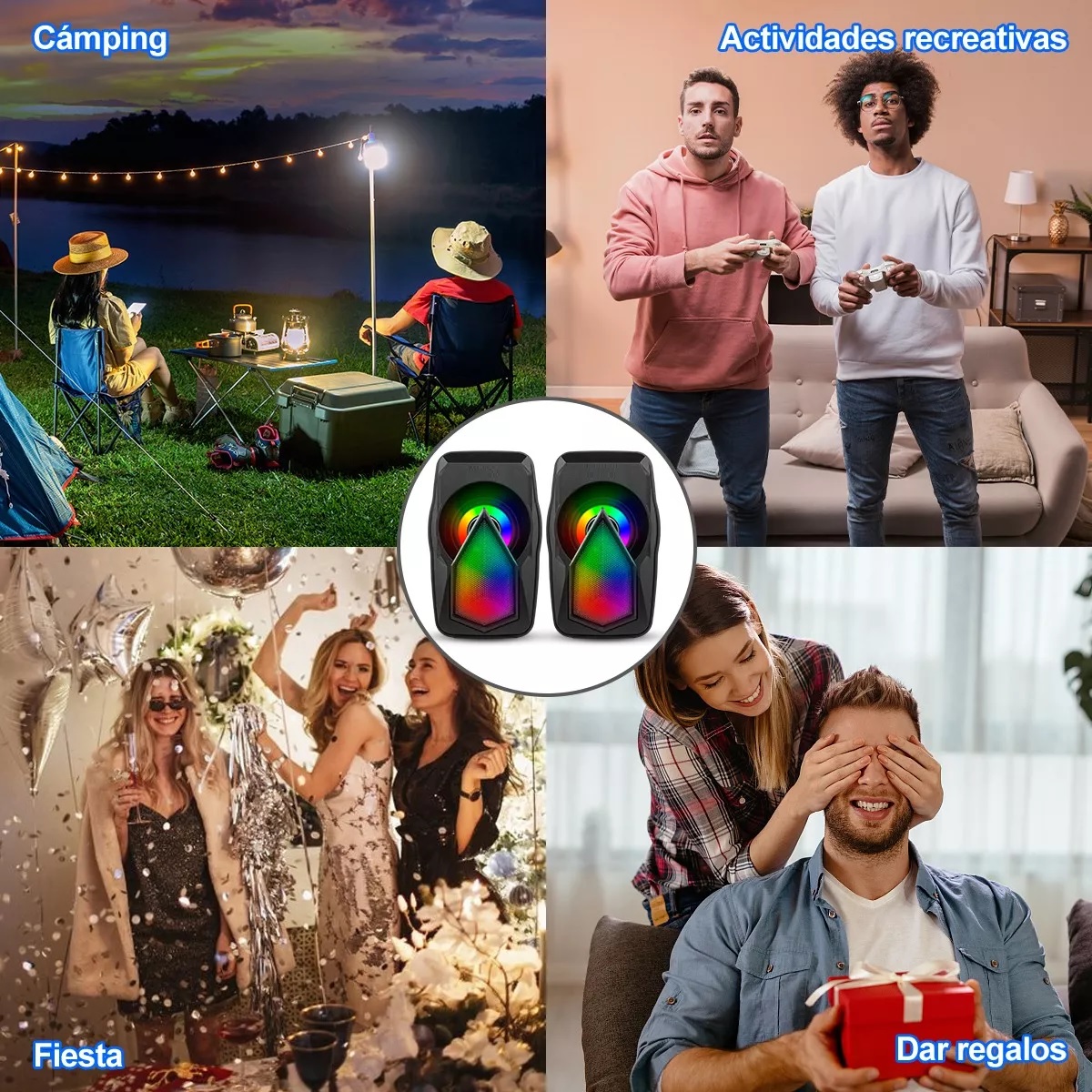 Altavoces Para Ordenador Multimedia Portátiles Subwoofer Rgb