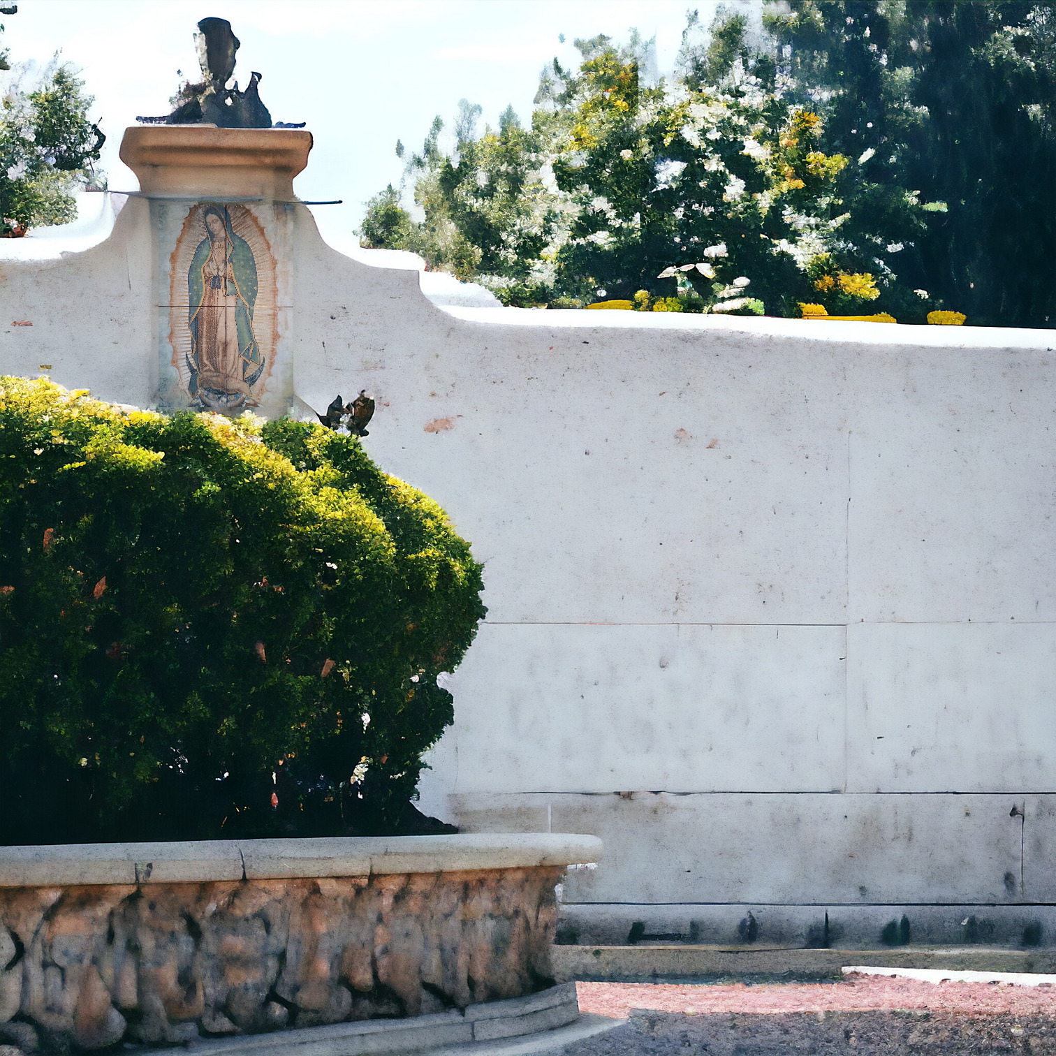 Virgen De Guadalupe Imagen Mural 40x60Cm En Azulejo Porcelanite