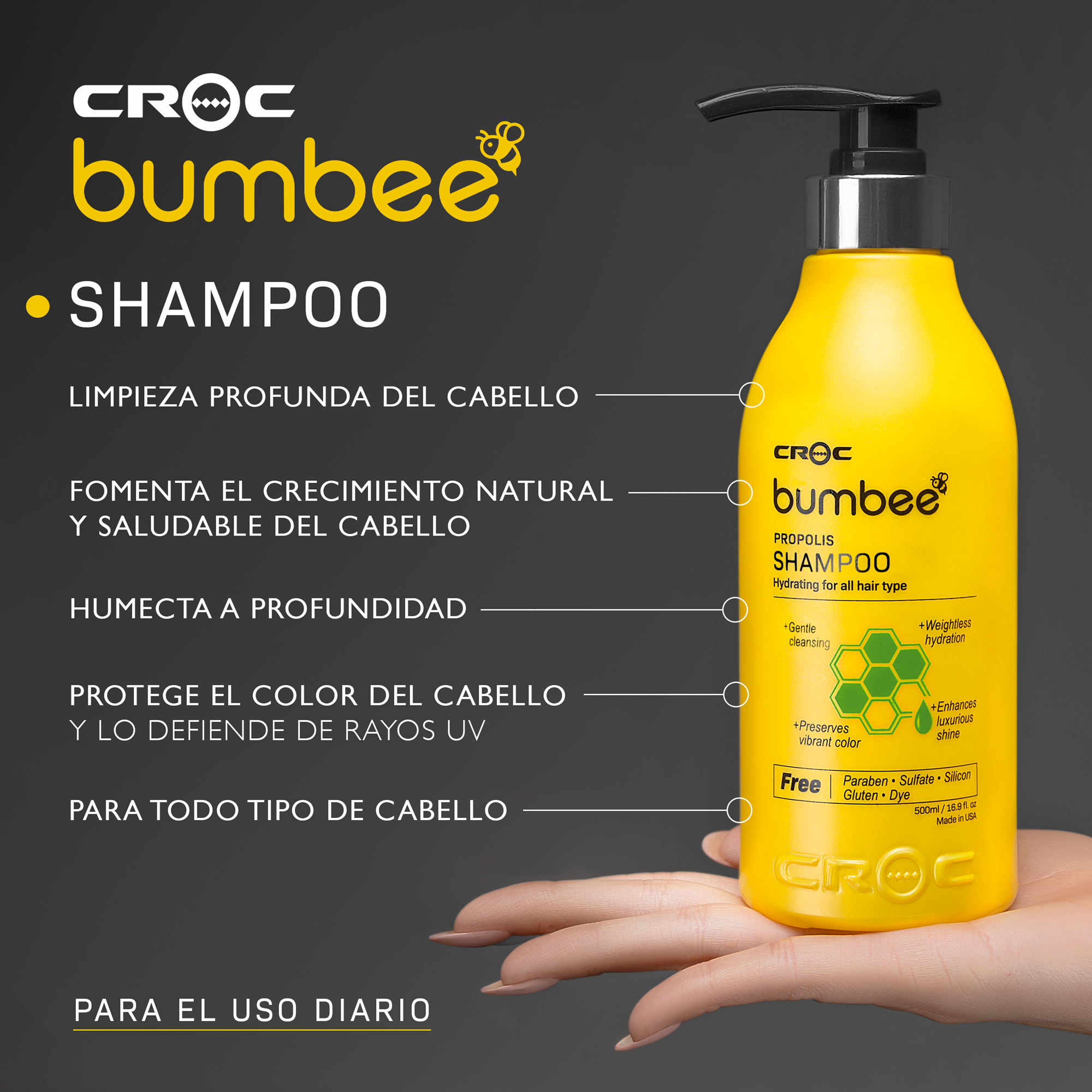 Dúo Uso Diario + Cepillo Bumbee Vent Brush, set para cabello