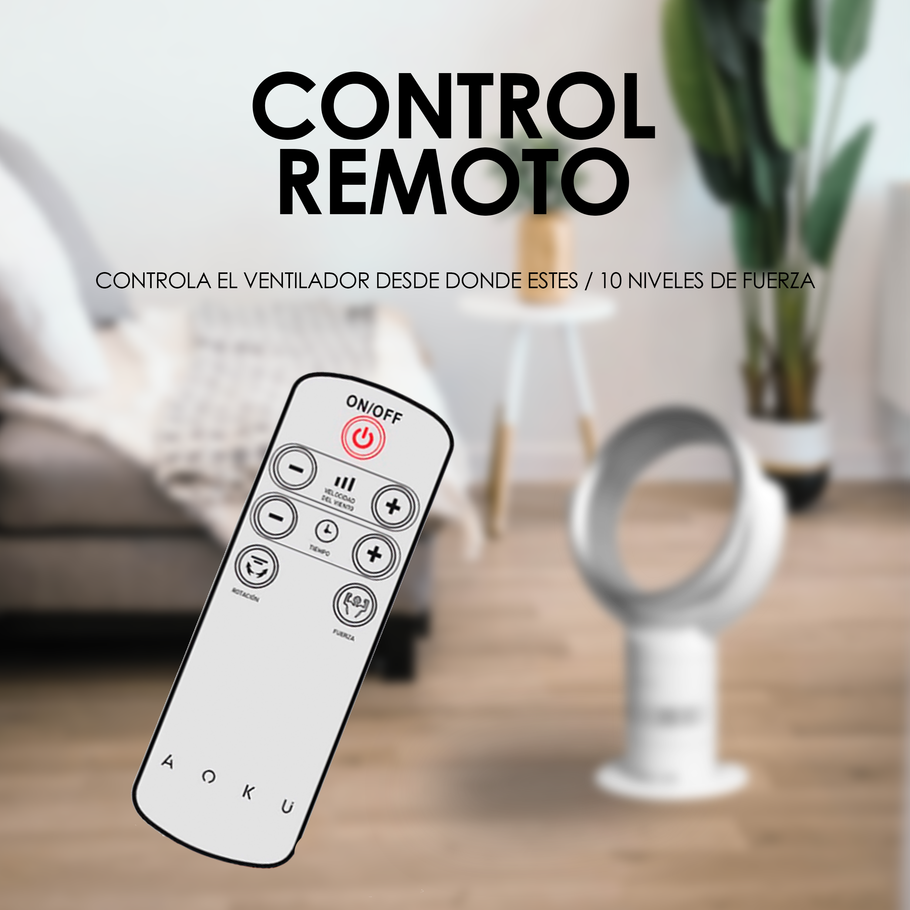 Ventilador De Escritorio Sin Aspas Control Remoto AOKU Touch