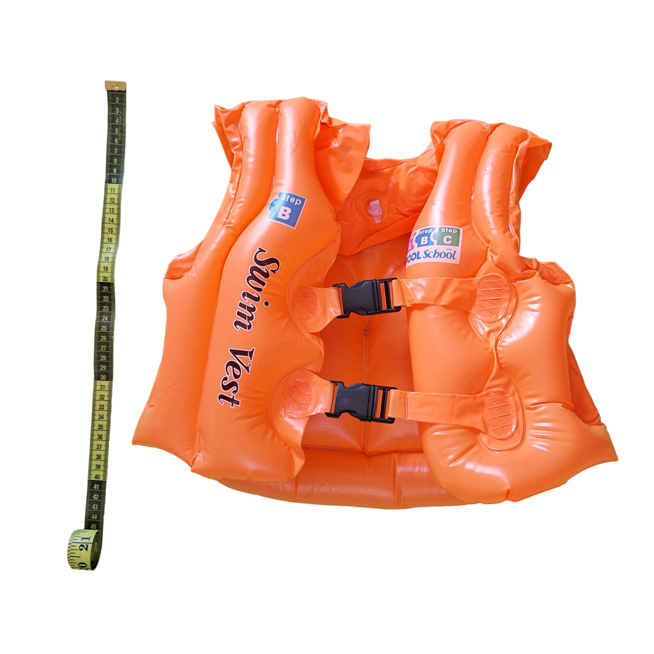 Chaleco Flotador Inflable Color Naranja Salvavidas Para Niños 3 A 6 Años