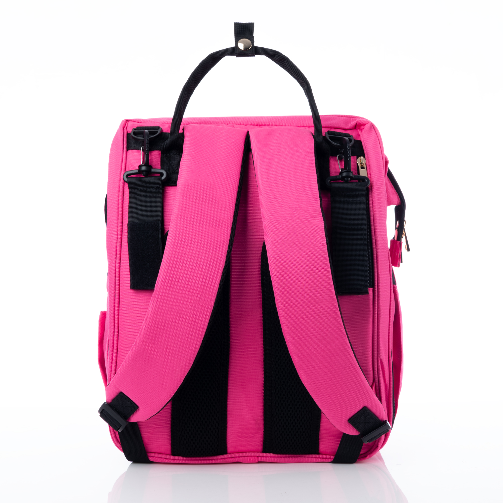 Mochila Pañalera Debug para bebé con cambiador cuna, color Fiusha