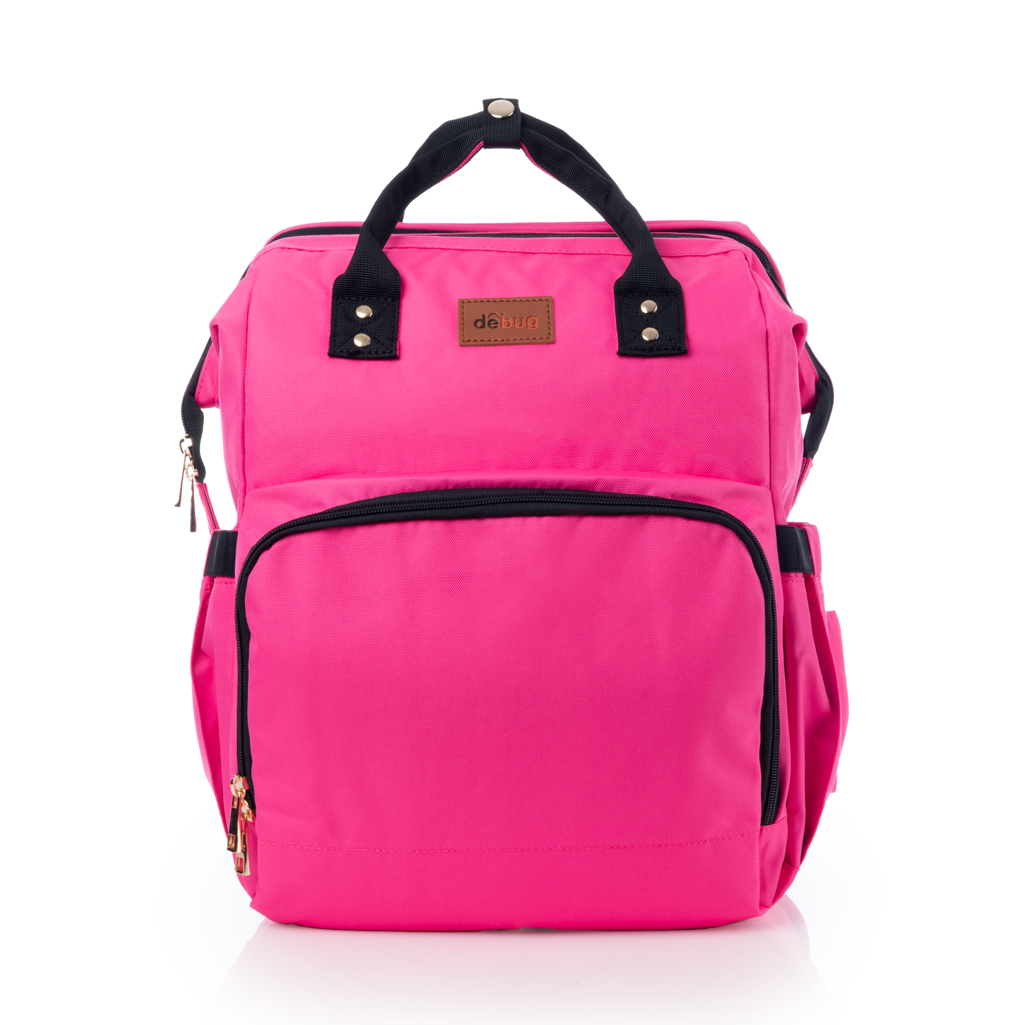 Mochila Pañalera Debug para bebé con cambiador cuna, color Fiusha