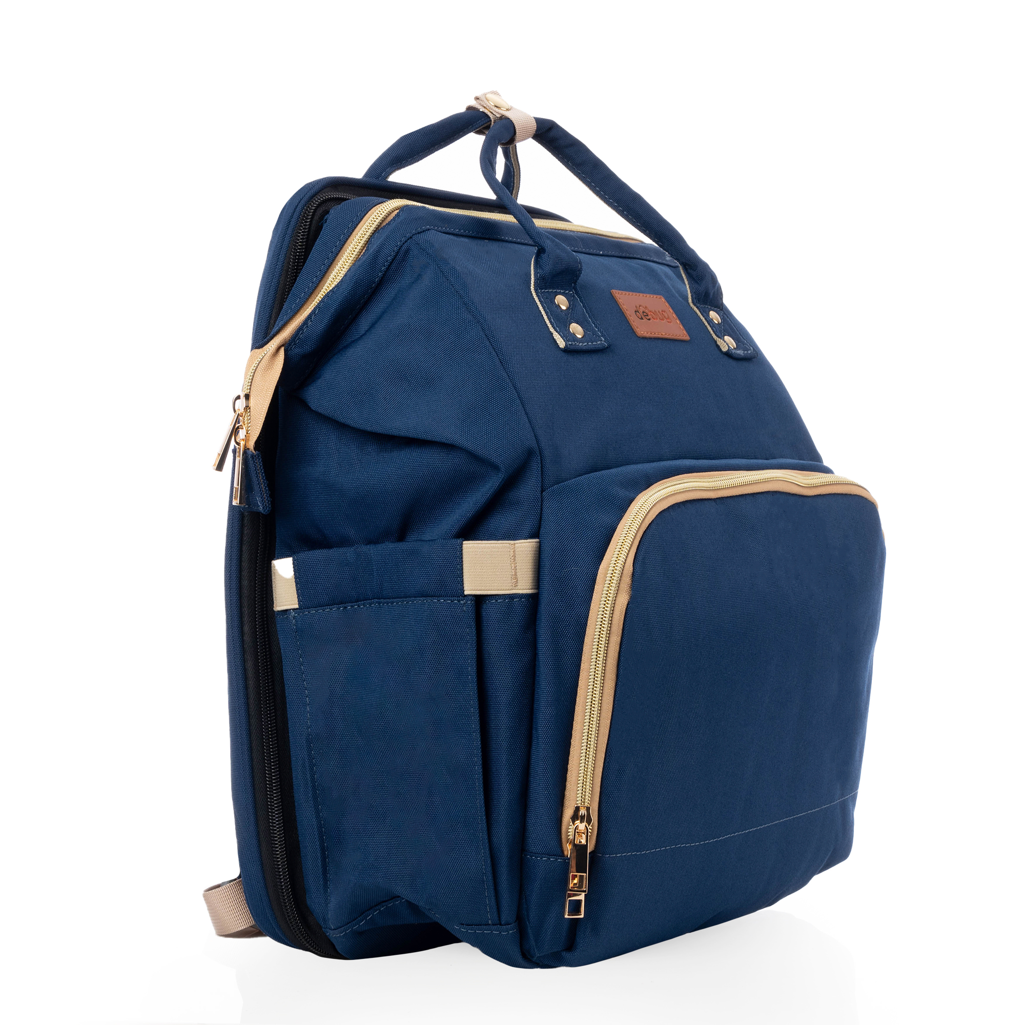 Mochila Pañalera Debug para bebé con cambiador cuna, color Azul Marino