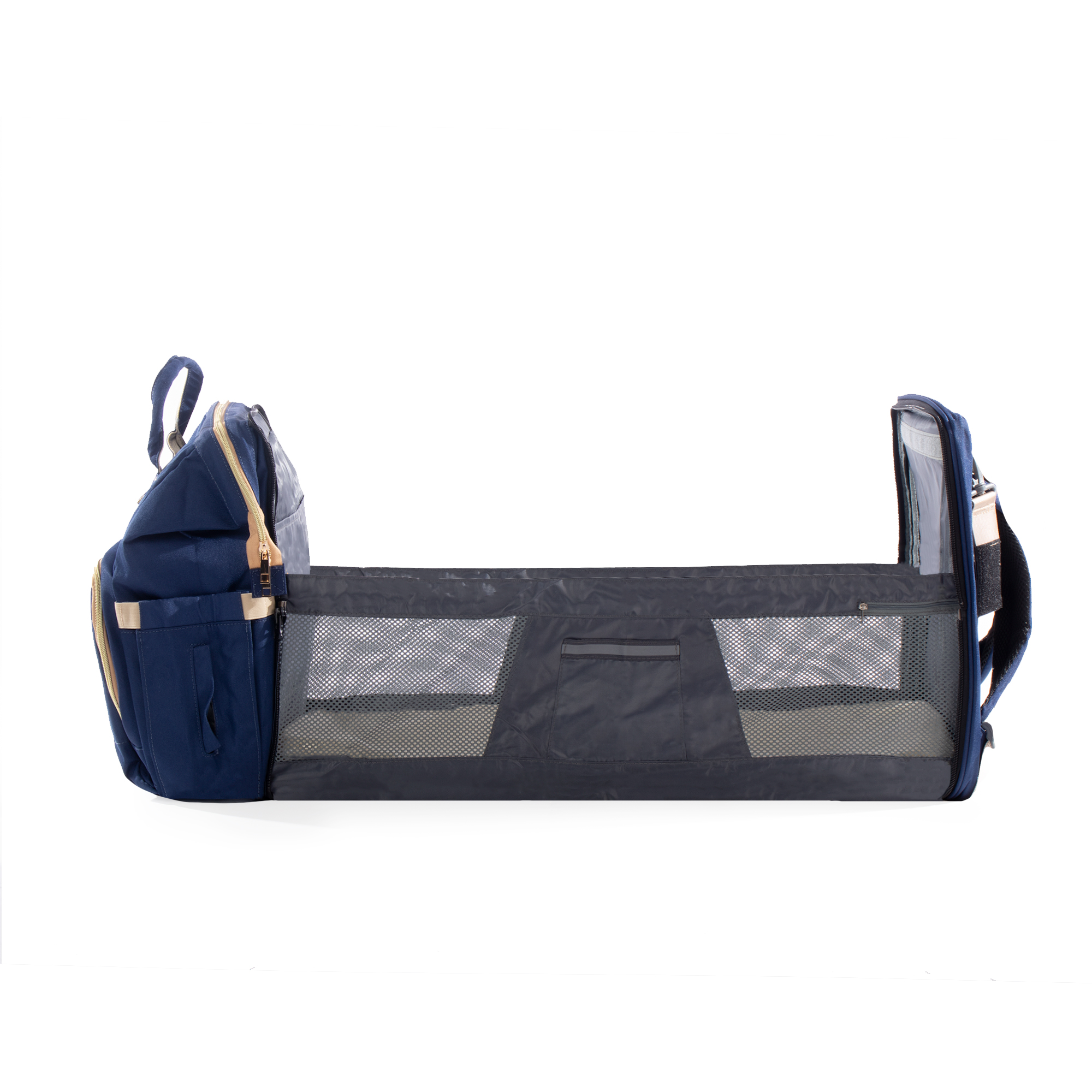 Mochila Pañalera Debug para bebé con cambiador cuna, color Azul Marino