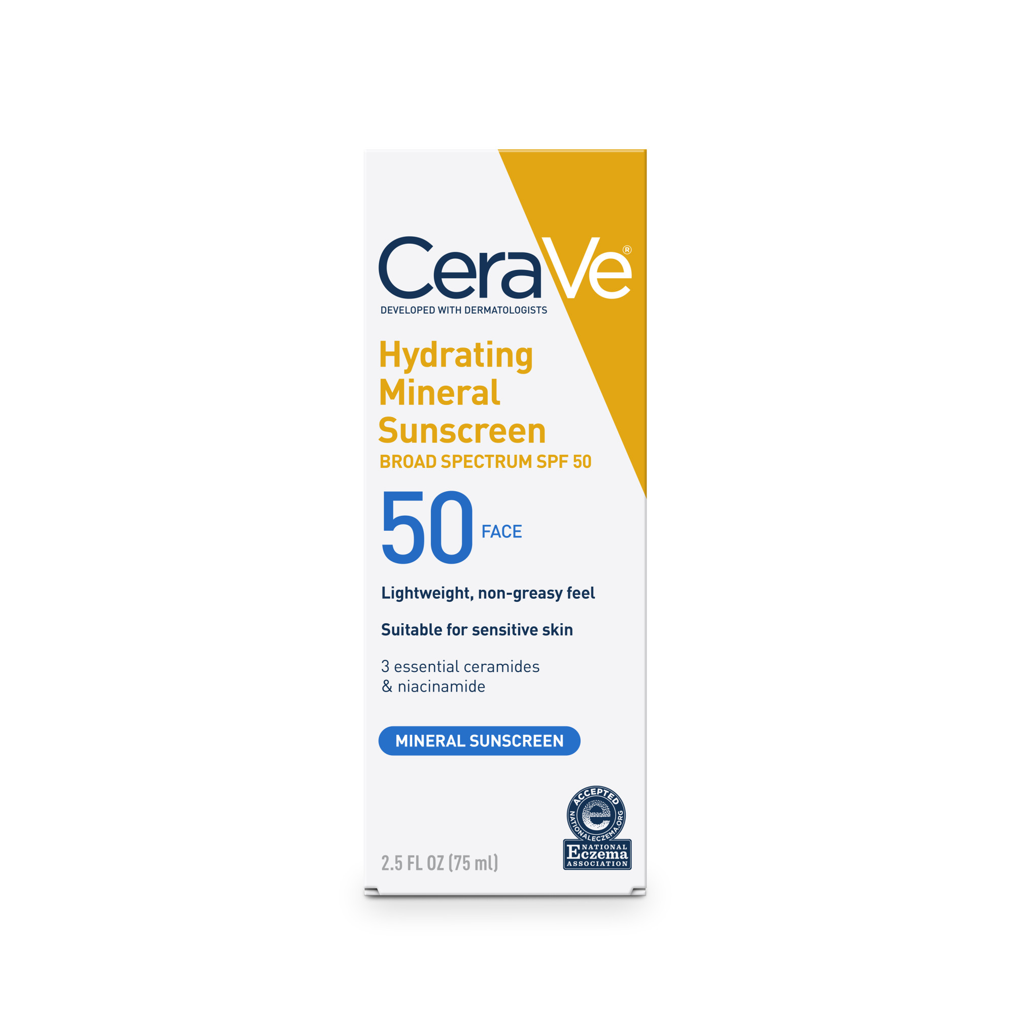 Cerave Hydrating Face Sunscreen Spf 50, Mineral Ligero
